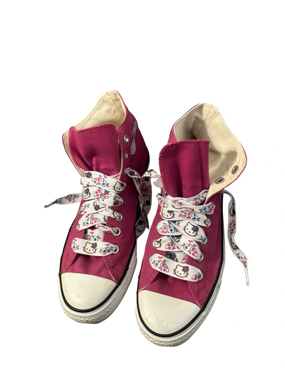 Converse Y2k High Top Magenta Hello Kitty Lases Casual Skater Sneakers Size 10 - Picture 5 of 9